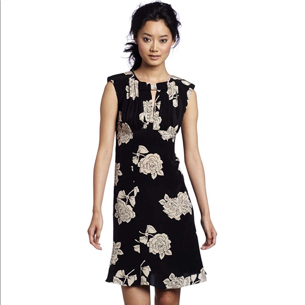 🎉HP🎉 NWT Tracy Reese Black/Parchment Rose Dress